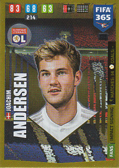 Joachim Andersen Olympique Lyonnais 2020 FIFA 365 Impact Signing #139